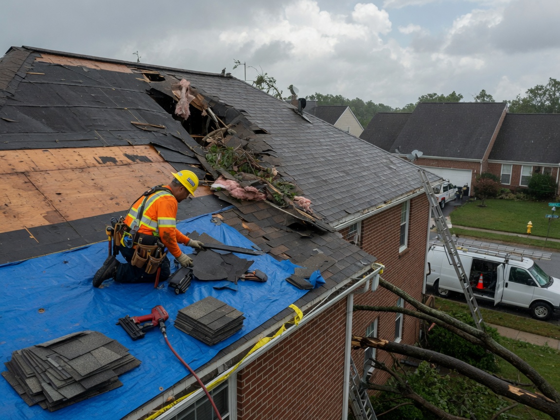 Storm Damaged Roof in Towson, MD